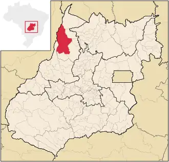 Kaart van Nova Crixás