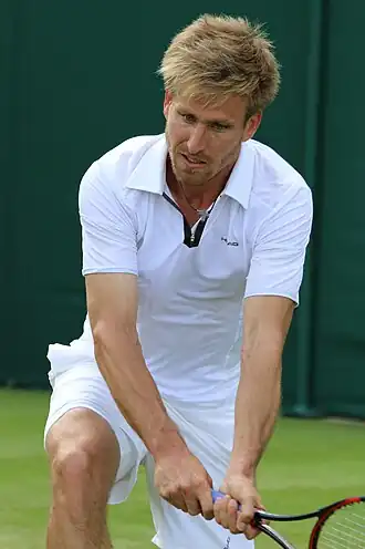 Gojowczyk tijdens Wimbledon, 2017