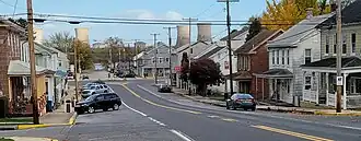 Goldsboro in 2022 met de kerncentrale van Three Mile Island op de achtergrond