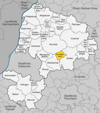 Kaart van Gondelsheim