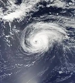 Foto of weerkaart van orkaan