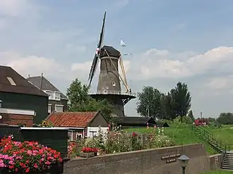 Zicht vanaf de Linge-brug