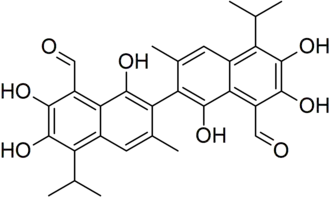 Structuurformule van gossypol