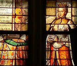 Margaretha van Parma - glas 23 (onder, detail) St. Janskerk (Wouter Crabeth - 1562)