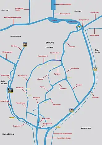 Situering van de Gouden-Handrei (donkerblauw)