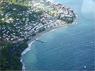 Luchtfoto van Gouyave