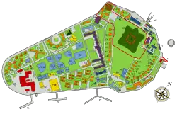 Een gedetailleerde plattegrond van Govenors Island