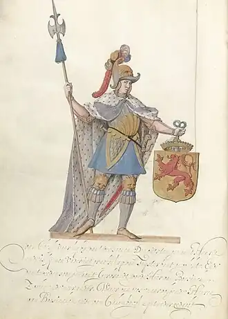 Tekening van Graaf Waltger, toegeschreven aan Nicolaes de Kemp