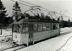 Motorwagen 7 (type Høka) van de Graakalbanen; 1981.