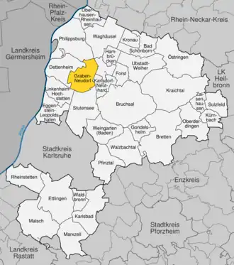 Kaart van Graben-Neudorf