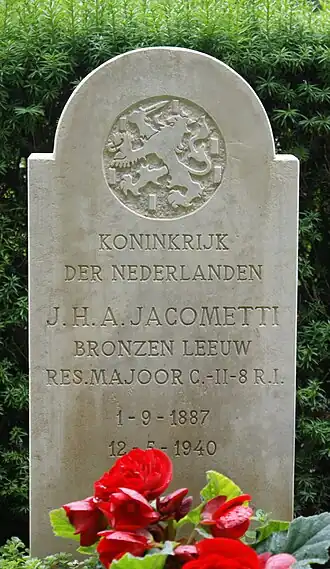 het graf van majoor Jacometti