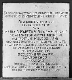 Grafsteen Maria Emminghaus