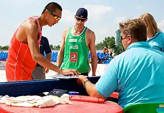 Slack (midden) bij de Grand Slam van Moskou (2011)