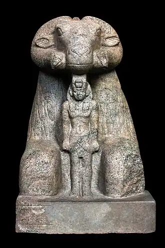 granieten ram met Taharqa, nu in het British Museum