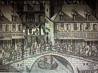 Gravure van P.H. Schut, in: Filips von Zesen, Beschreibung der Stadt Amsterdam [...], Amsterdam: Joachim Nosche 1664, p. 232.