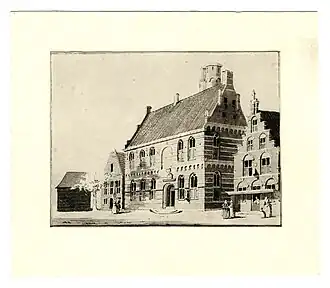 Tekening van de voormalige stadsstins Groot Botnia.