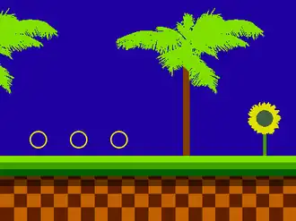 Gestileerde weergave van Green Hill Zone