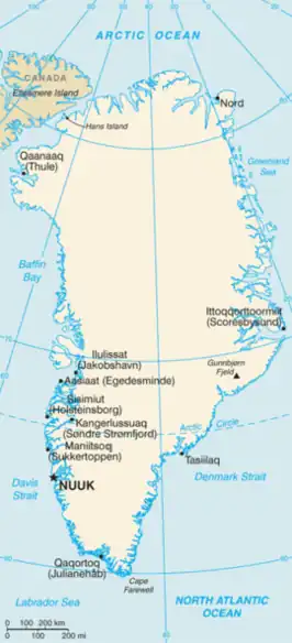 Kaart van Groenland