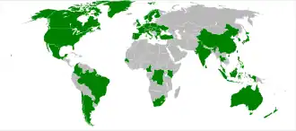 Landen waar Greenpeace een nationaal kantoor heeft