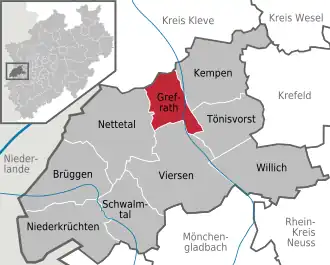 Kaart van Grefrath