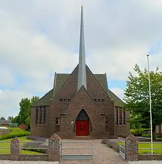 Oostwold (Oldambt): Gereformeerde kerk uit 1930 met naald