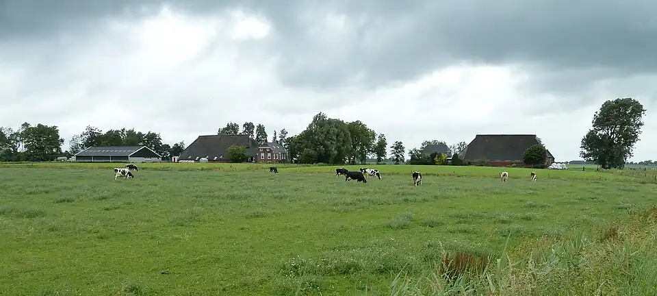 De twee oostelijkste boerderijen