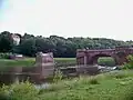 Pöppelmannbrug over de Mulde na de overstromingsramp van 2002