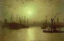 Nightfall down the Thames (1880)