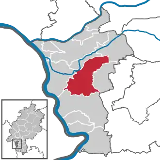 Kaart van Groß-Gerau