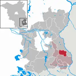 Kaart van Groß Schacksdorf-Simmersdorf Tšěšojce-Žymjerojce