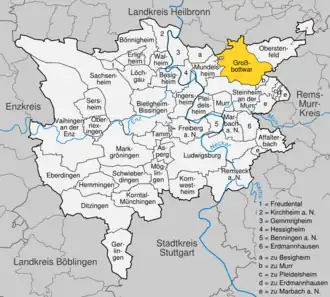 Kaart van Großbottwar