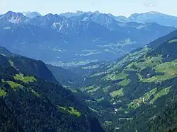 Uitzicht vanaf de Biberacher Hütte in de Großwalsertal