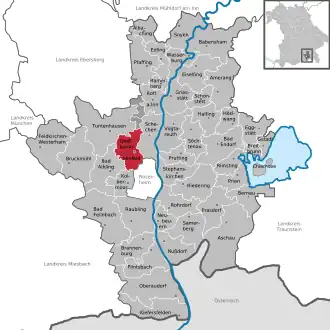 Kaart van Großkarolinenfeld