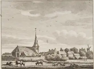 Groenlo, gravure van Bendorp naar een tekening van Jan Bulthuis