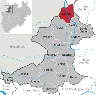 Kaart van Gronau