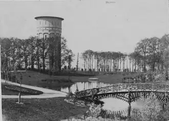 Het Sterrebos rond 1890 met de oude watertoren