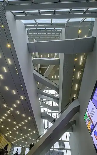 Roltrappen in het atrium van het Forum