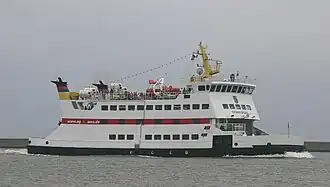 Het schip Groningerland van AG Ems