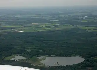 Groot- en Kleinmeer vanuit het vliegtuig