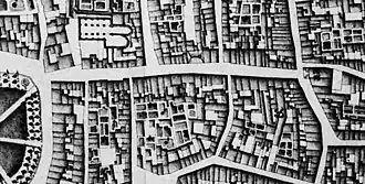 De Sint-Jorisstraat in 1749 (Larcher d'Aubencourt)