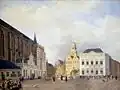 De Grote Markt in 1834 op een schilderij van Adrianus Serné