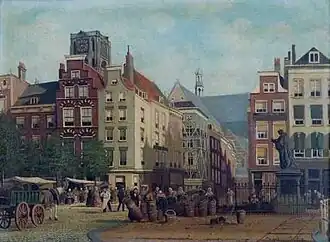 De Grotemarkt in de 19e eeuw, geschilderd door Franciscus Lodewijk van Gulik