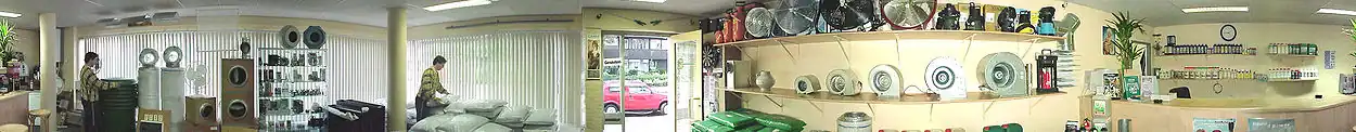 360°-panorama van een growshop.