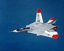 F-14 Tomcat met de vleugels in verschillende uiterste standen (in de praktijk wordt altijd gevlogen met de vleugels aan beide zijden in dezelfde stand)