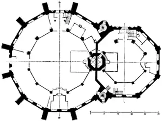 Plattegrond van de Waals-Nederlandse dubbelkerk