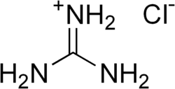 Structuurformule van guanidiniumchloride