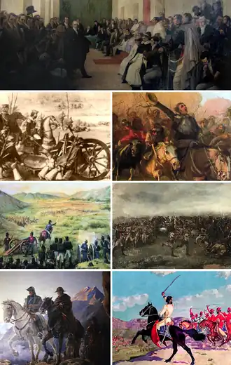 Muurschildering van gebeurtenissen die tijdens de oorlog plaatsvonden