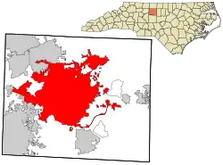 Locatie van Greensboro