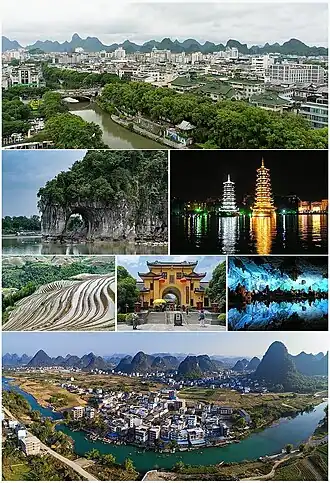 Een collage van Guilin