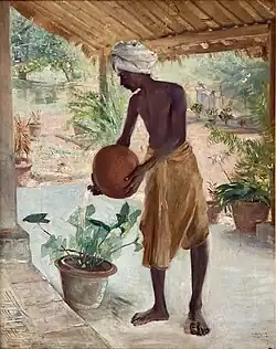 Planten watergeven in Chatarpur, India